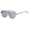 Gafas de sol de aviador gris transparente, gafas de sol geométricas de moda hombre mujer. - Montura Gris Translúcida Lentes Gris Claro