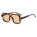 Gafas de sol aviador geométricas extrajrandes con montura carey y lentes de color marrón claro. - Montura de Carey Lentes Té Claro