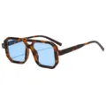 Vintage Sonnenbrille mit Doppelsteg in Schildpatt-Optik und hellblauen Gläsern für mode - Schildpatt-Rahmen Blaue Gläser