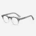 Japanische Retro kleine Blaulichtfilter Brille transparente graue Acetat Brillenfassung - Grauer Verlaufsrahmen Anti-Blaulicht