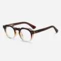 Vintage Retro kleine Fassung optische Brille mit braunem Acetat fuer den taeglichen Gebrauch. - Verlaufstee-Rahmen Anti-Blaulicht