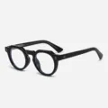 Japanische Retro schwarze Polygon Brille Fassung Blaulichtfilter Nische kleine Rahmen Brille - Schwarzer Rahmen Anti-Blaulicht