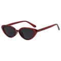 Rote kleine Katzenauge Sonnenbrille für Damen, Retro leichten Sonnenbrillen Fassung. - Transparenter roter Rahmen graue Gläser