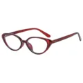 Rote transluzente Katzenaugen Brille Fassung Blaulichtfilter Vintage Brillen Damen Hauptansicht - Transparent Rot Rahmen Blaulichtfilter
