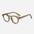 Japanische Vintage kleine runde Blaulichtfilter Brille stilvoller Acetat Brillenrahmen. - Olivgrüner Rahmen Blaulichtfilter