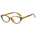 Elegante Damen Katzenaugen Brille Schildpatt Muster Vintage Optik Brillenfassung - Demi Rahmen Anti-Blaulicht