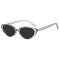 Transparente Katzenaugen Sonnenbrille Damen Retro Mode Vintage UV Schutz Sonnenbrillen. - Durchscheinender grauer Rahmen Graues Glas