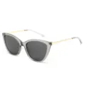 Grosse Retro Katzenauge Sonnenbrille fur Damen, modischer UV-Schutz Sonnenschutz. - Durchscheinender grauer Rahmen Graues Glas