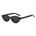 Modische ovale Damen Sonnenbrille 2025 Cat-Eye Stil mit UV-Schutz und schicken Nieten-Details. - Schwarzer Rahmen Graue Gläser