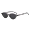 2025 neue europaeische amerikanische Katzenaugen Sonnenbrille Damen Retro ovale kleine Sonnenbrillen - Durchscheinender grauer Rahmen Graues Glas