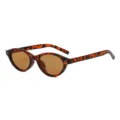 Modische Retro-Ovale Sonnenbrille für Damen mit Schildpatt-Gestell und braunen Gläsern. - Schildpatt Rahmen Tee Gläser