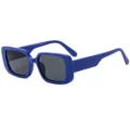 Modische Retro quadratische Sonnenbrille mit dickem Rahmen für Damen und Herren Trend. - Blauer Rahmen Graue Linsen