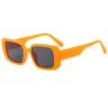 Retro klobige quadratische Sonnenbrille für Damen und Herren, leuchtend orangefarbener dick. - Oranger Rahmen Graue Linse