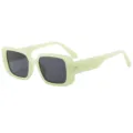 Pastellgrüne retro klobige quadratische Sonnenbrille für Damen und Herren, modisch. - Gelee Grüner Rahmen Graue Linsen