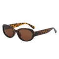 Retro Schildpatt ovale Sonnenbrille für Damen und Herren, modische dicke Sonnenbrille. - Schildpatt Rahmen Tee Gläser