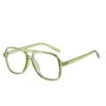 Transparente grüne Aviator Brillenfassung Retro Doppelsteg optische Brille Damen Herren - Transparentes Grün / Blaulichtschutz