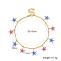 Summer ocean style colorful enamel starfish anklet gold chain sweet jewelry for women - Blue Red Enamel Star Anklet (CK1877)
