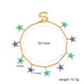 Summer ocean style enamel star anklet gold chain multicolor star jewelry for women girls - Blue Green Enamel Star Anklet (CK1877)