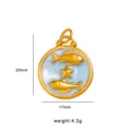 Stainless steel 18k gold plated enamel fish pendant charming ocean style fashion jewelry piece. - Pisces Zodiac Pendant