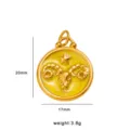 Aries Zodiac Pendant 18K Gold Plated Stainless Steel Drip Oil Charm 20x17mm 3.8g - Aries Zodiac Pendant