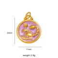 Scorpio constellation pendant in 18k gold plated stainless steel with purple enamel. - Scorpio Zodiac Pendant