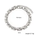 Bracciale a maglie in acciaio inossidabile con chiusura a moschettone, gioielli hip hop 18+5cm - Bracciale (CK1799) / Colore acciaio