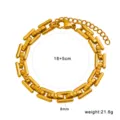 Bracciale a catena geometrica in acciaio inossidabile dorato hip hop 18+5cm width 8mm - Bracciale (CK1799) / Oro