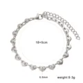 Stainless steel heart link bracelet fashion silver charm wrist chain jewelry 18+5cm long - Small Heart Bracelet (CK1783) / 5.5mm (18+5cm) / Steel
