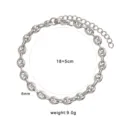 Stainless steel coffee bean chain bracelet with length 18+5cm and width 6mm for daily wear. - Small Coffee Bean Bracelet (CK1793) / Steel