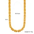 Collana Catena Maglia Acciaio Inox Oro, 8mm Hip Hop Geometrica Gioiello Stile Moda - Collana (CK1800) / Oro