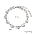 Stainless Steel Heart Link Bracelet Fashion Chic Women Jewelry Adjustable 19+5cm Length - Large Heart Bracelet (CK1785) / 9mm (19+5cm) / Steel
