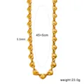 18K gold stainless steel heart link necklace for women, stylish 45+5cm choker chain jewelry. - Small Heart Necklace (CK1786) / 5.5mm (45+5cm) / Gold