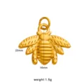 Pendentif abeille en or bijou animal minimaliste accessoire élégant et léger 20x16mm - Style Forme Petite Abeille (CK2023)