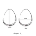 Minimalist C-shaped open hoop earrings in gold plated titanium steel, geometric fashion jewelry. - U-Shaped Open Style (CK371) / 39x28x4mm / Steel