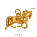 Gouden paard hanger charm voor DIY sieraden maken, compact formaat met gedetailleerde afwerking. - Paard Hanger (CK1911) / 20x12mm