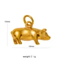 Gouden dierenriem varken hanger, minimalistische metalen bedel 16x10mm, lichte DIY sieraden 2.1g. - Varken Hanger (CK1913) / 16x10mm