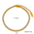 Elegantes goldenes Tennisarmband mit funkelnden Zirkonien, verstellbare Länge ca. 17+5cm. - Nur Armband / 17+5cm (3mm)