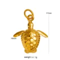 Gold turtle pendant charm 16x17mm 2.1g copper metal DIY jewelry accessory for necklace bracelet - Turtle Pendant (CK1911)