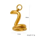 Gold snake pendant Chinese zodiac charm minimalist DIY jewelry measuring 18mm by 11mm - Snake Pendant (CK1910)