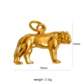 Gold animal pendant charm, minimalist stainless steel DIY jewelry accessory, 18x13mm compact size. - Tiger Pendant (CK1910)