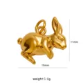 Gold zodiac rabbit pendant, exquisite 18k gold plated animal charm for DIY jewelry making. - Rabbit Pendant (CK1913)