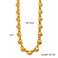 Gold heart link necklace for women fashion stainless steel statement jewelry chain 45+5cm - Large Heart Necklace (CK1788) / 9mm (45+5cm) / Gold