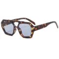 Schildpatt Doppelsteg Aviator Sonnenbrille für Damen modische Brille Hauptansicht - Schildpatt Rahmen Hellgraue Gläser