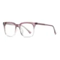 Verlauf lila optische Brillenfassung, vintage quadratische klare Brille fur Damen Herren. - Lila Verlauf Rahmen Blaulichtfilter