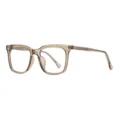 Klassische transparente braune Brillenfassungen mit Nieten, leichte Blaulichtfilter Brille. - Transparent Grün Rahmen Blaulichtfilter