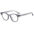 Retro runde Blaulichtfilter Brille für Damen, leichte transparente Gestell Optik Brille. - Transparent Grau Rahmen Blaulichtfilter