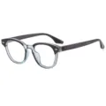 Vintage halbrahmen Blaulichtfilter Brille mit klarem und schwarzem Rahmen fuer Damen Alltag. - Grau und Blau Rahmen Anti-Blaulicht