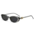 Retro ovale Sonnenbrille für Damen, stilvoller grauer transparenter Rahmen mit UV-Schutz. - Durchscheinender grauer Rahmen Graues Glas