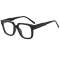 Classic thick black square frame glasses for men and women, anti blue light clear lenses. - Black Frame Anti-Blue Light