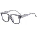 Translucent grey square optical glasses for men and women, stylish blue light blocking frame. - Transparent Grey Frame Anti-Blue Light